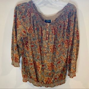 Beautiful cotton boho peasant Lauren long sleeve